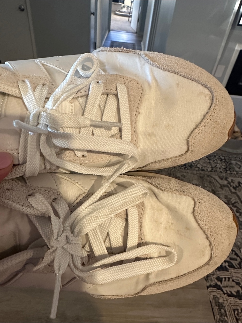 New Balance Beige White Platform Sneakers - Picture 4 of 8